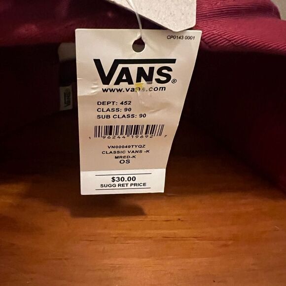 Vans Classic Logo Snapback Hat Maroon - Picture 3 of 4
